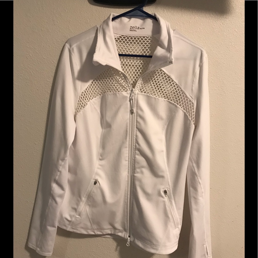 White Zella zip up
